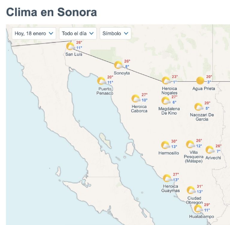 Así será el clima en Sonora HOY. Foto: Conagua