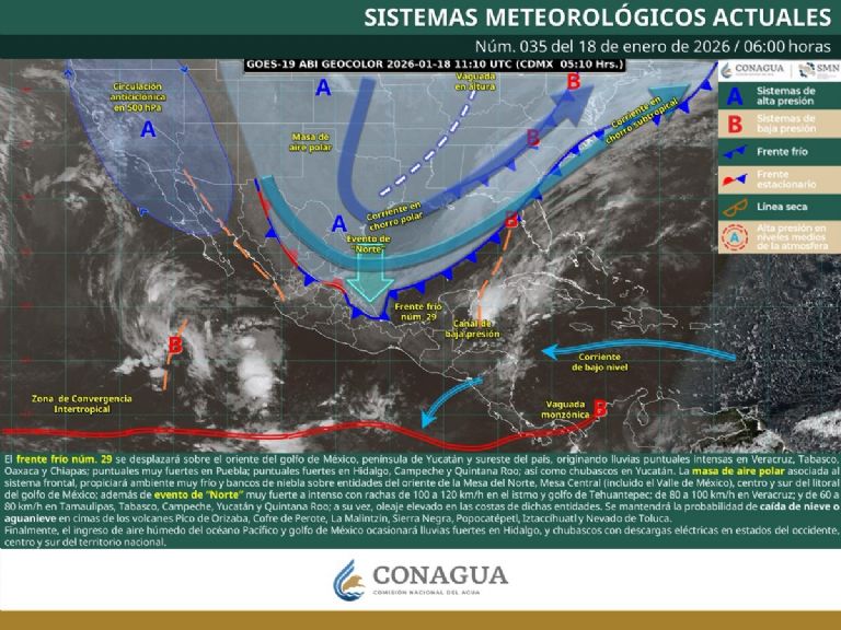 Así será el clima en México este domingo. Foto: Conagua
