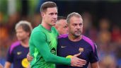 Foto ilustrativa de la nota titulada: Ter Stegen deja al Barcelona para jugar con el Girona; Hansi Flick confirma la salida del arquero