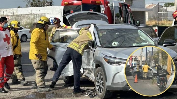 Choque múltiple deja dos personas lesionadas y daños materiales en el sur de Ciudad Obregón