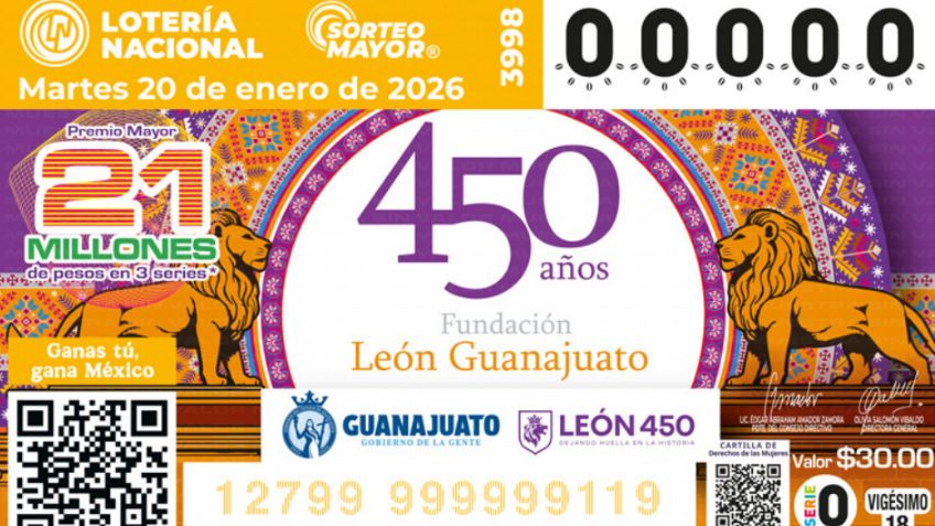 Lotería Nacional: Lista COMPLETA de GANADORES del Sorteo Mayor No. 3998 de HOY martes 20 de enero