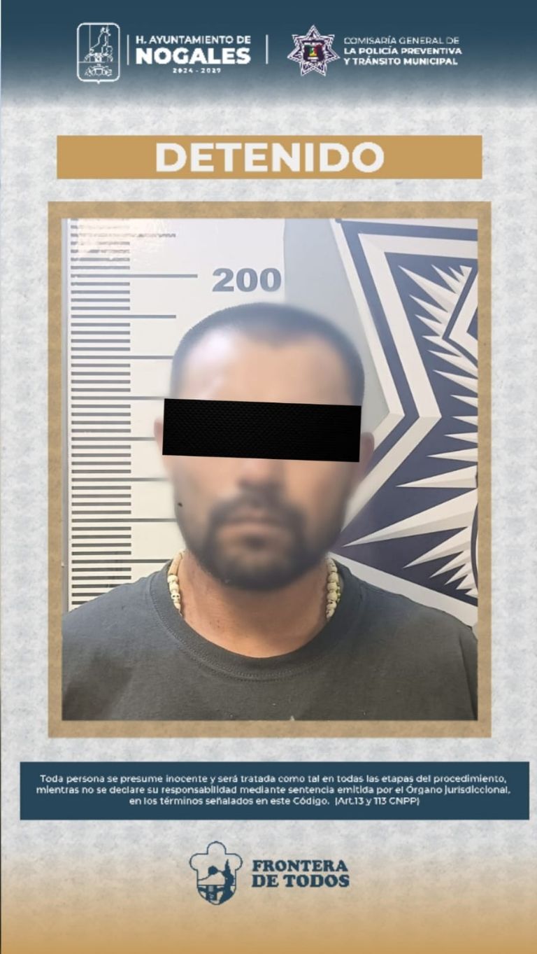 Un sujeto fue arrestado tras amenazar con quemar a su abuela en Nogales, Sonora.