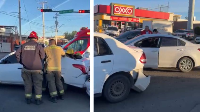 Triple choque en Hermosillo desata CARAMBOLA por el Camino del Seri; tres autos quedaron dañados