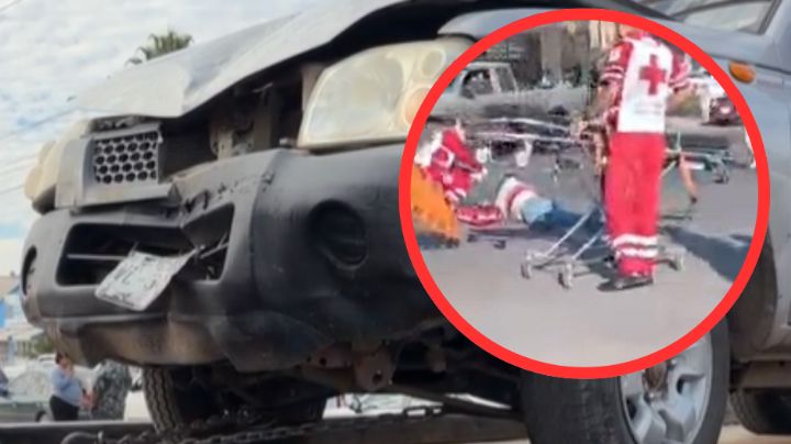 FUERTE ACCIDENTE: Mujer resulta lesionada tras ser ATROPELLADA en cruce de calle Sufragio en Ciudad Obregón