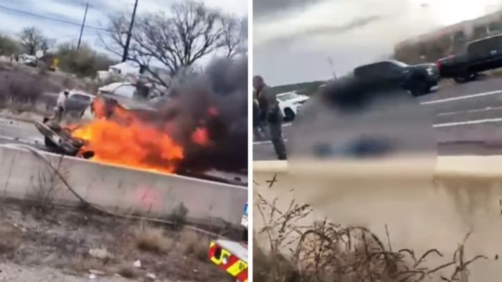 VIDEO: Aparatoso choque e incendio deja al menos una persona fallecida en Nogales, Arizona