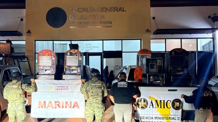 Cajeme, Hermosillo y Guaymas bajo operativos: 41 tragamonedas aseguradas por AMIC, SEMAR y GN