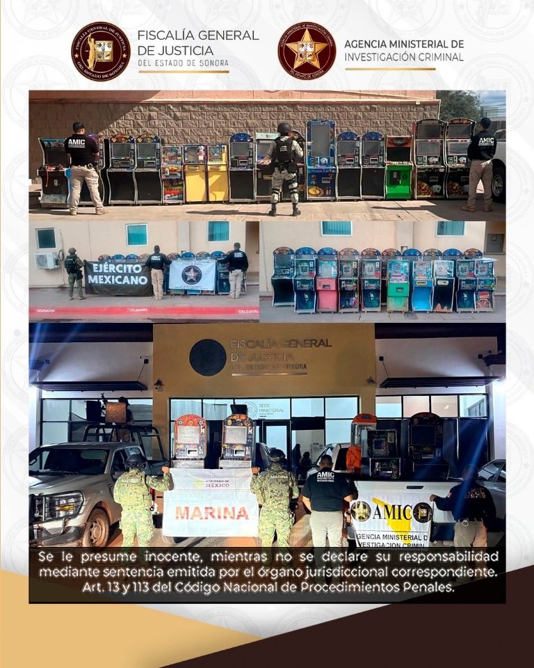 Aseguran máquinas tragamonedas 