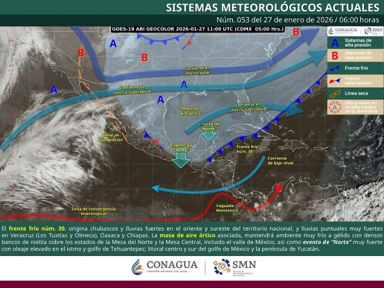 Así será el clima en México este martes. Foto: Conagua