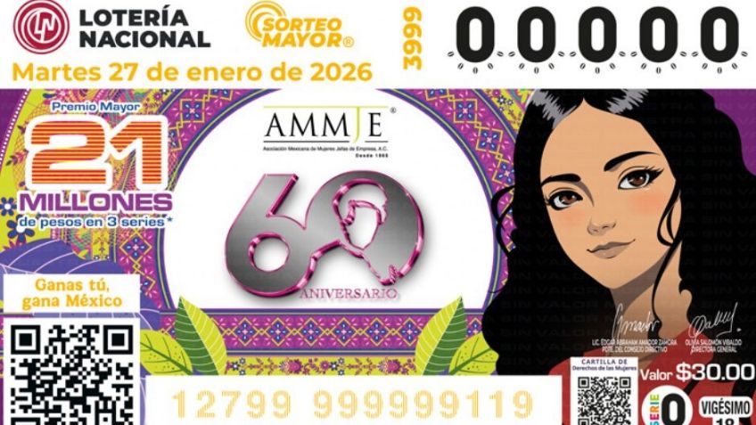 Lotería Nacional: Lista COMPLETA de GANADORES del Sorteo Mayor No. 3999 de HOY martes 27 de enero