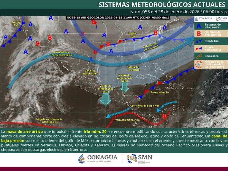 Así será el clima en México este miércoles. Foto: Conagua