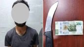 Foto ilustrativa de la nota titulada: Arrestan a hombre por amenazar con cuchillo a una mujer y despojarla de dinero en Durango