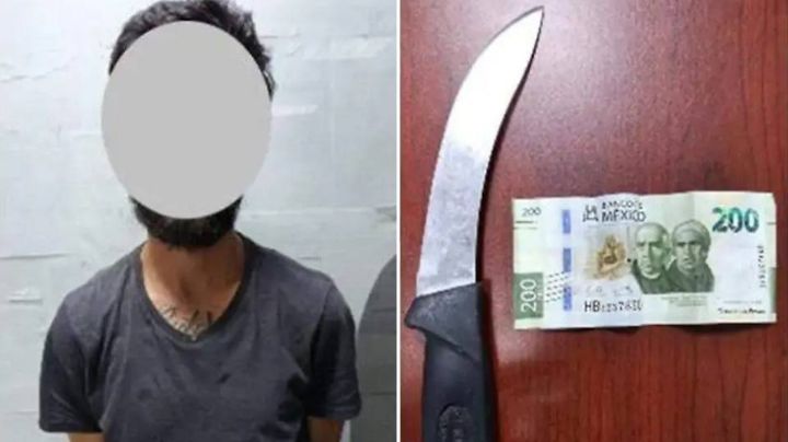 Arrestan a hombre por amenazar con cuchillo a una mujer y despojarla de dinero en Durango