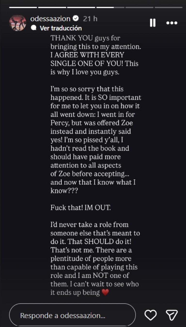 Subió la explicación en Instagram 