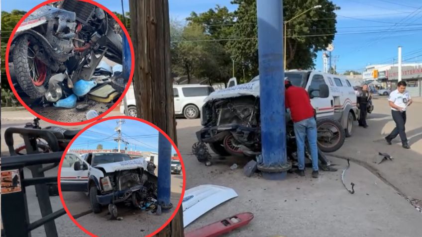 (FOTOS) Camioneta de valores IMPACTA a motocicleta en TREMENDO ACCIDENTE en la Constitución; sobrevive de milagro