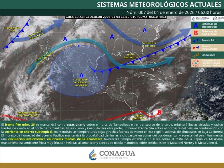 Así será el clima en México este domingo. Foto: Conagua