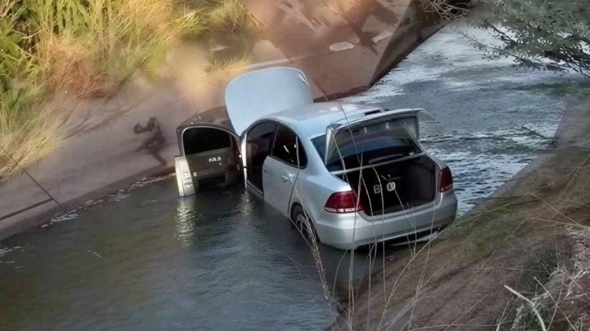 Accidente en el Valle del Yaqui: Vehículo termina dentro de canal tras chocar contra tráiler