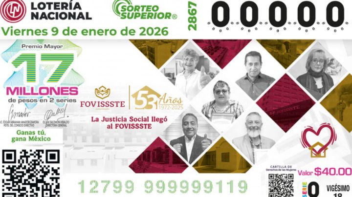 Lista COMPLETA de GANADORES del Sorteo Superior No. 2867 de la Lotería Nacional HOY viernes 9 de ENERO