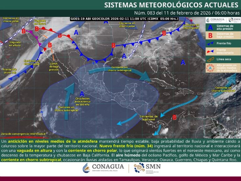 Así será el clima en México este miércoles. Foto: Conagua