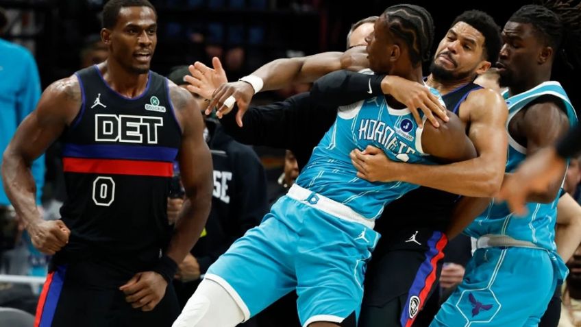 Llueven suspensiones a jugadores tras pelea campal entre los Pistons y Hornets en la NBA