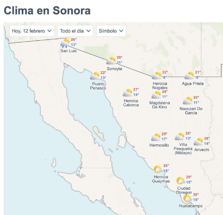 Así será el clima en Sonora este viernes. Foto: Conagua