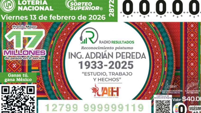 Lista COMPLETA de GANADORES del Sorteo Superior No. 2872 de la Lotería Nacional HOY viernes 13 de febrero