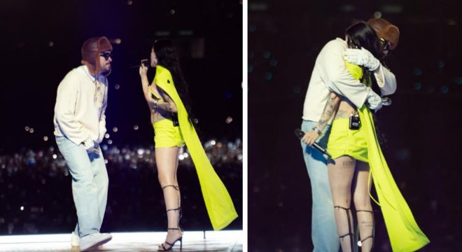 Lo que Ángela Aguilar no pudo, Cazzu sí: Interpreta 'Con otra' junto a Bad Bunny en Argentina (VIDEO)