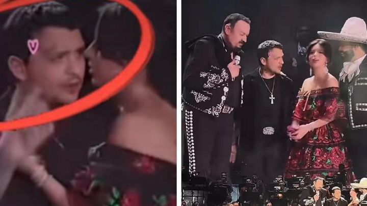 Christian Nodal canta con Ángela y Leonardo Aguilar; fans aseguran que Pepe Aguilar lo 'obliga' (VIDEO)