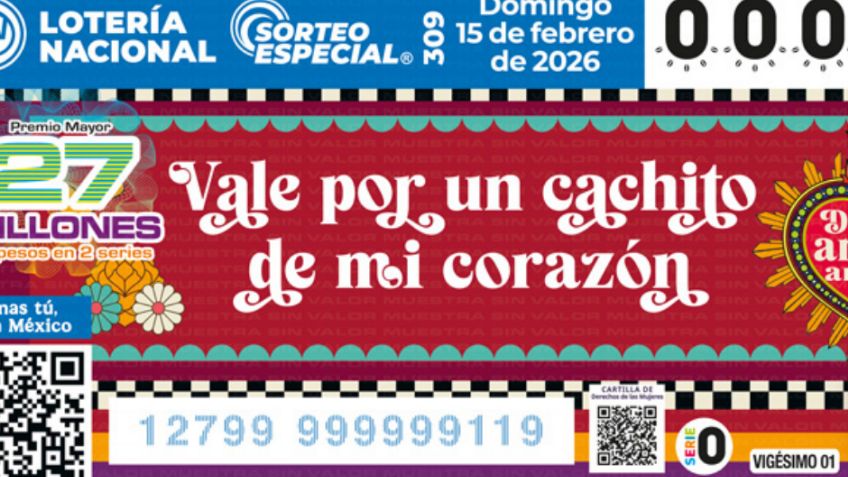 Lista COMPLETA de GANADORES del Sorteo Especial número 309 de la Lotería Nacional de HOY domingo 15 de febrero