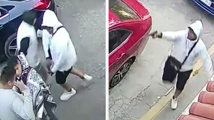 VIDEO: Vecino dispara contra asaltantes que casi se llevan a niña abordo de auto en Edomex