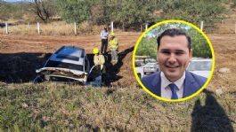 Foto que representa a Dan de alta a Adolfo Salazar, secretario de Gobierno de Sonora, tras sufrir accidente carretero