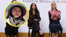 Foto que representa a Ceci Flores se lanza contra Salma Hayek por participar en 'mañanera' de Claudia Sheinbaum