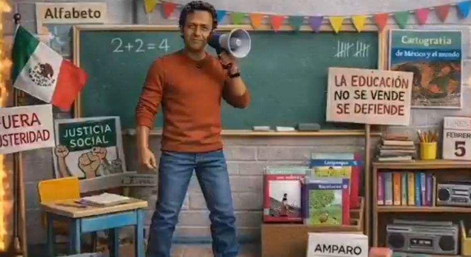 (VIDEO) Entre memes y burlas, Salinas Pliego exhibe figura de Marx Arriaga con sello de "rechazado"