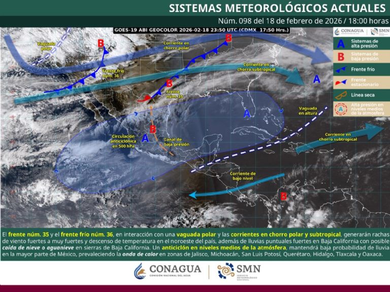 Clima en Sonora: Se advierten LLUVIAS y TOLVANERAS para HOY MIÉRCOLES 18 de febrero en la NOCHE