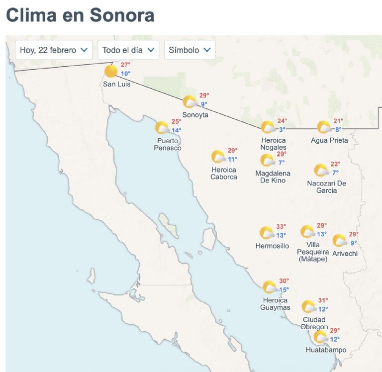 Así será el clima en Sonora HOY. Foto: Conagua