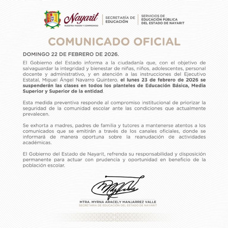 Suspenden clases en Nayarit este lunes
