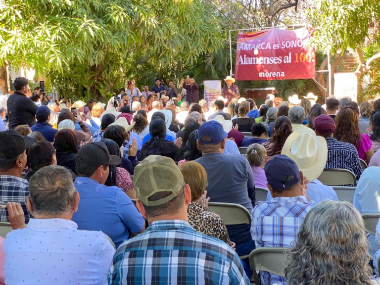 Javier Lamarque reafirma en Álamos respaldo a la Cuarta Transformación y a los pueblos originarios