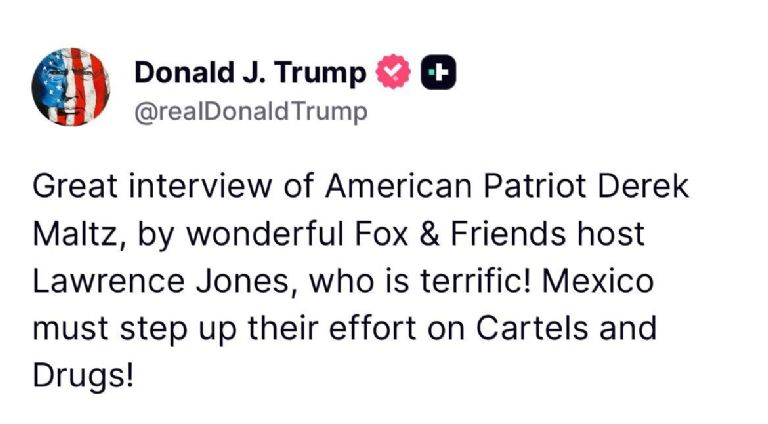 Donald Trump publicó un mensaje tras la muerte de 'El Mencho'. Foto: Facebook