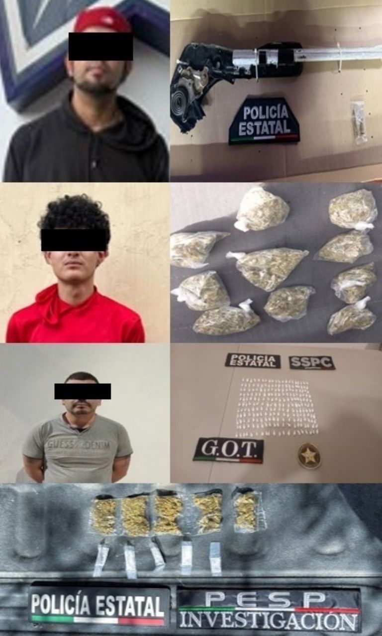 Las personas detenidas y los objetos decomisados