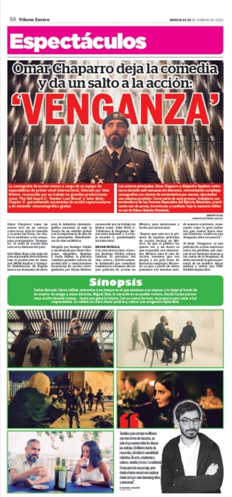 Omar Chaparro deja la comedia y da un salto a la acción: 'Venganza' llega a las salas de cines