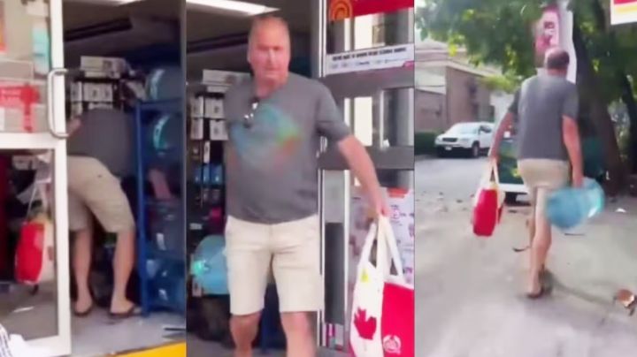 VIDEO: Captan a extranjero mientras sale de tienda sin pagar tras hechos violentos en Jalisco