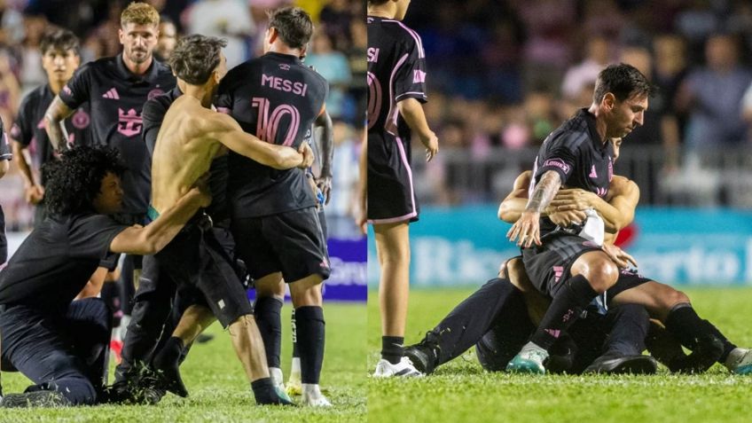 ¡Cuiden a Messi! Fan invade la cancha y derriba a la estrella del Inter de Miami en partido amistoso
