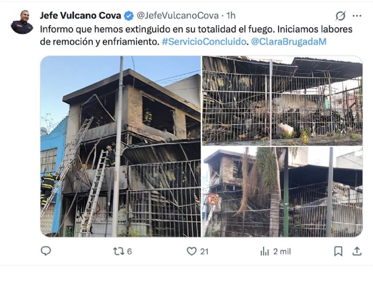 El siniestro fue controlado alrededor de las 07:00 horas. Foto: Facebook