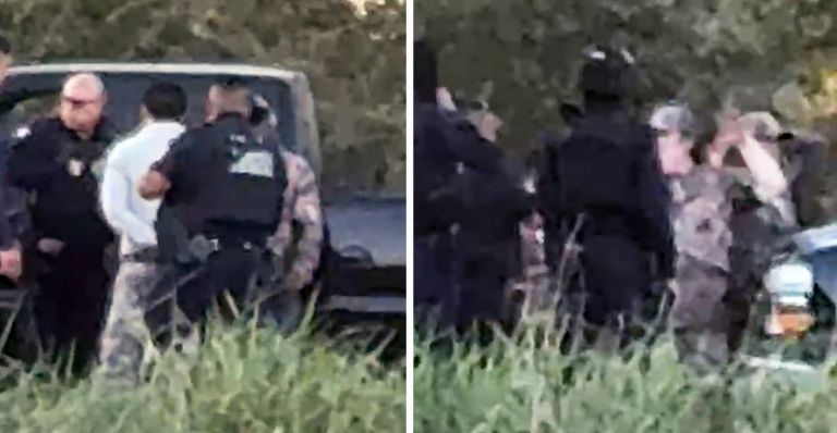 El momento en que los individuos fueron arrestados