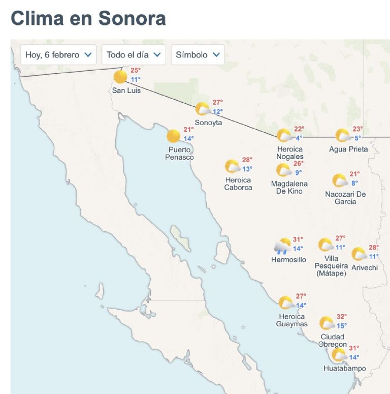 Así será el clima en Sonora este viernes. Foto: Conagua