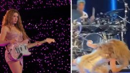 Foto que representa a Shakira sufre APARATOSA caída en concierto en El Salvador; VIDEO preocupa a sus fans
