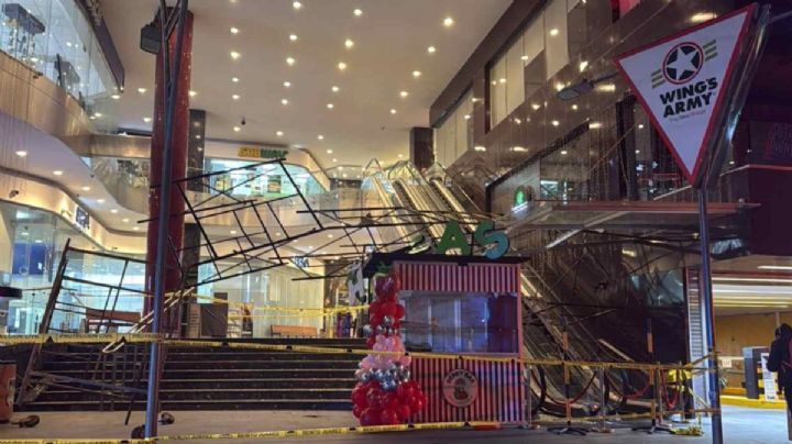 FOTOS: Colapsa andamio en plaza de la Benito Juárez CDMX; un trabajador fue hospitalizado GRAVE