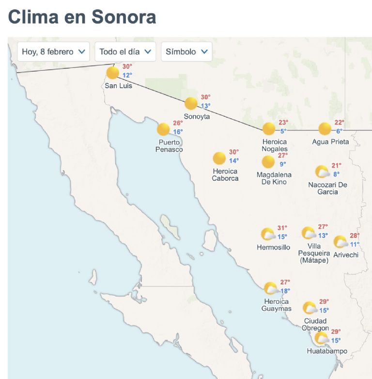 Domingo con contrastes en Sonora: así será el clima hoy 8 de febrero