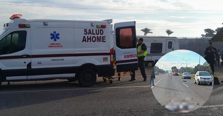 Atropellan a hombre a la altura del ejido Las Calaveras, ubicado en Ahome, Sinaloa.