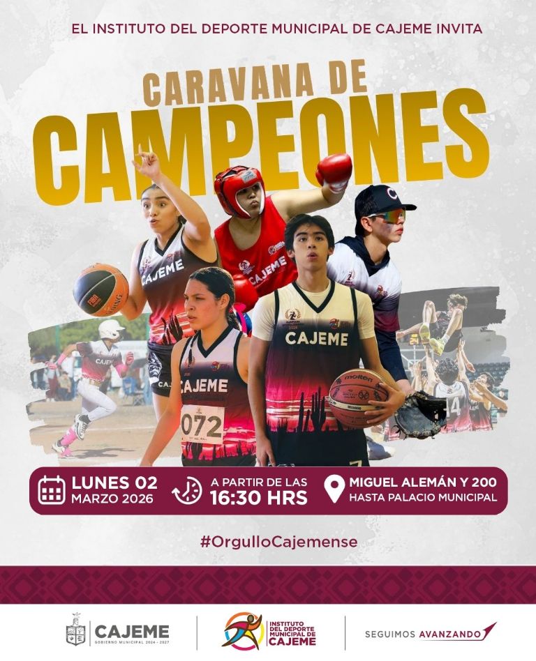 Cajeme honra a sus deportistas tras destacada participación en olimpiada estatal; invitan a 'Caravana de Campeones'