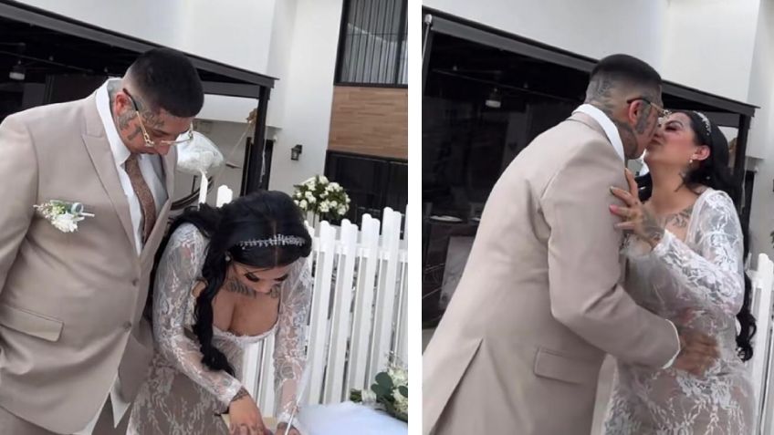 Mona y Geros sorprenden con boda civil en casa y presumen su embarazo tras su reconciliación (VIDEO)